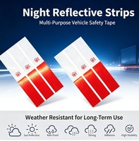Bandes réfléchissantes rouge-blanc haute visibilité, autocollants d'avertissement imperméables autocollants pour marquage nocturne de camions, remorques et fourgonnettes