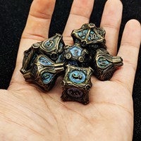 Vente en gros de dés polyédriques en métal vintage personnalisés de haute qualité, forme carrée, nouveaux Offre Spéciale pour DND RPG D & D jeu de rôle