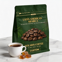 Vente directe usine – Sachet à fond plat personnalisé imprimé avec fermeture éclair, 1kg/2kg, qualité alimentaire, en aluminium, pour café, graines de chia, flocons d'avoine