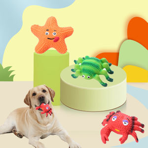 Komik yengeç Fishsar ve örümcek tüylü lateks Pet oyuncak köpekler için yavru köpek çiğneme oyuncakları - Product Image 2