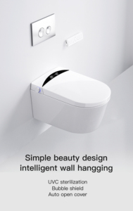 Luxury Wall-mounted Smart Toilet Water-saving Ceramic <b>Suspended</b> With Dual-Flush Heated Seat Remote Control Included 19ST Dual-Fl - Product Image 1