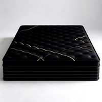 Matelas à ressorts ensachés matelassé à carreaux noir et or, luxe léger, personnalisable