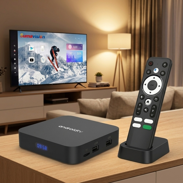 2026 Android 9 4K Smart TV Box HDR/H265 2GB+16GB WiFi5 Quad Core BT Voice Control 1-Year Warranty Live Sports Streaming
