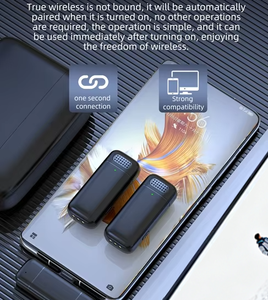 Microphone cravate sans fil magnétique pour Vlogging, autonomie de 70H, suppression du bruit IA, pour appareil photo reflex numérique, téléphone et studio - Product Image 5