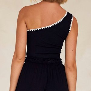 <span class=keywords><strong>Top</strong></span> estivo Sexy Casual <span class=keywords><strong>senza</strong></span> <span class=keywords><strong>maniche</strong></span> <span class=keywords><strong>bianco</strong></span> e nero <span class=keywords><strong>Top</strong></span> corto da donna - Product Image 4