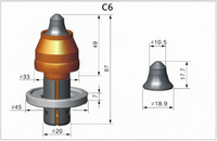 Pointes de fraisage d'asphalte CLbits CL06/20 pour décapeuse de chaussée, pointe en carbure de tungstène, OEM 2608, pièces de machines de construction