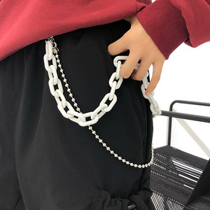 Resin Chain For <b>Pants</b> Orange Geometric Hip Hop Unisex Body Chain Daily Wear <b>Plastic</b> Material Cross Border Fashion Accessory - Product Image 2