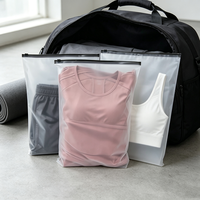 Sac de rangement pour vêtements en PVC transparent avec fermeture éclair, imprimé avec logo personnalisé, refermable, pour t-shirts, sous-vêtements, vêtements