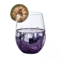 Verre à boisson élégant et moderne pour la maison, en verre électroplaqué coloré, motif ciel étoilé, pour boissons, yaourts, œufs et jus de fruits