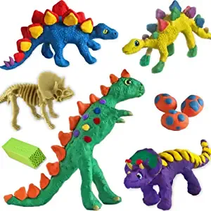 Kit De Arcilla Para Dinosaurios National Geographic - 5 Esqueletos Y Colores (Actividad Educativa)