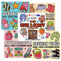 Livre de coloriage mignon et stimulant, 48 pages, thème océan et mode, dessin anti-stress, impression personnalisée, papier offset, pour adolescents et adultes