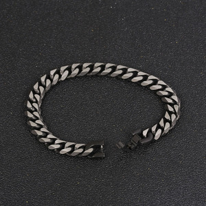 Wholesale Unisex Trendy Christian Geometric Heavy Hip Hop Retro Buckle 8mm 10mm Cuban <b>Chain</b> Bracelet Jewelry Anniversary Black - Product Image 5
