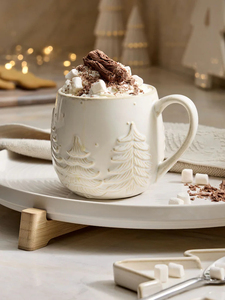 Vaso <span class=keywords><strong>de</strong></span> Porcelana Moderno con Diseño 3D <span class=keywords><strong>de</strong></span> Árbol <span class=keywords><strong>de</strong></span> Navidad, 340 ml, Portátil, Blanco Mate, Apto para Microondas, Color Personalizado, para Café/Bebidas Calientes - Product Image 3