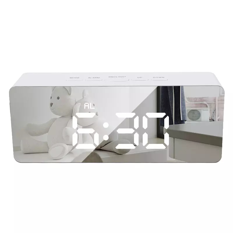Домашний декор, дисплей температуры, будильник, новинка, спальня, прочная девушка, зеркало для макияжа, светодиодный цифровой будильник