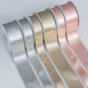 Cinta de Satén Suave de 40MM, Color Sólido, Borde Repujado, de una Sola Cara, <span class=keywords><strong>para</strong></span> Decoración de Lazos <span class=keywords><strong>para</strong></span> el Cabello, Mercancía Disponible - Product Image 2