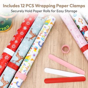 Gift Wrapping Station Metal Premium Steel Lockable Wheels Large Capacity <strong>Storage</strong> Organizer for Gift Wrapping Paper <strong>Drawings</strong> - Product Image 3