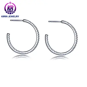 925 Sterling Silver Large Minimalist Hoop Earrings Trendy Gold Plated Design Elegant and Exquisite Jewelry
