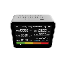 Moniteur de qualité de l'air, compteur de CO2, application BT TVOC HCHO PM2.5 PM10, capteur de température et d'humidité, affichage LCD IP66, utilisation à domicile et au bureau