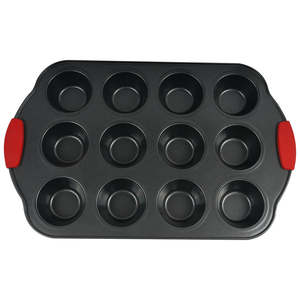 ถาดอบมัฟฟิน Xinze รุ่น TXG-6765 แบบ <span class=keywords><strong>12</strong></span> หลุม เคลือบสารกันติด ปลอดภัยต่อสิ่งแวดล้อม ผลิตจากเหล็กกล้าคาร์บอน พร้อมหูจับซิลิโคน และเทคโนโลยีป้องกันการบิดงอ - Product Image 5