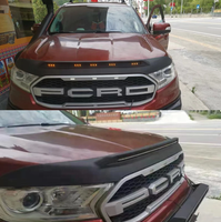 OVOVS Protection avant LED pour capot moteur, garnitures de capot avec plaque de protection LED pour Ford Ranger T7 T8 16-21