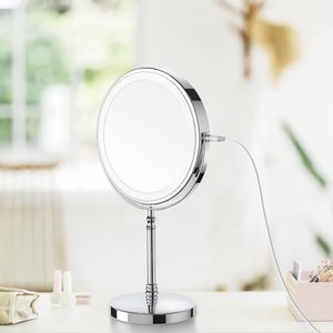 Stainless Steel Frame Desktop LED HD Cosmetic <b>Mirror</b> With 180 Degrees Free Adjustment - Product Image 4