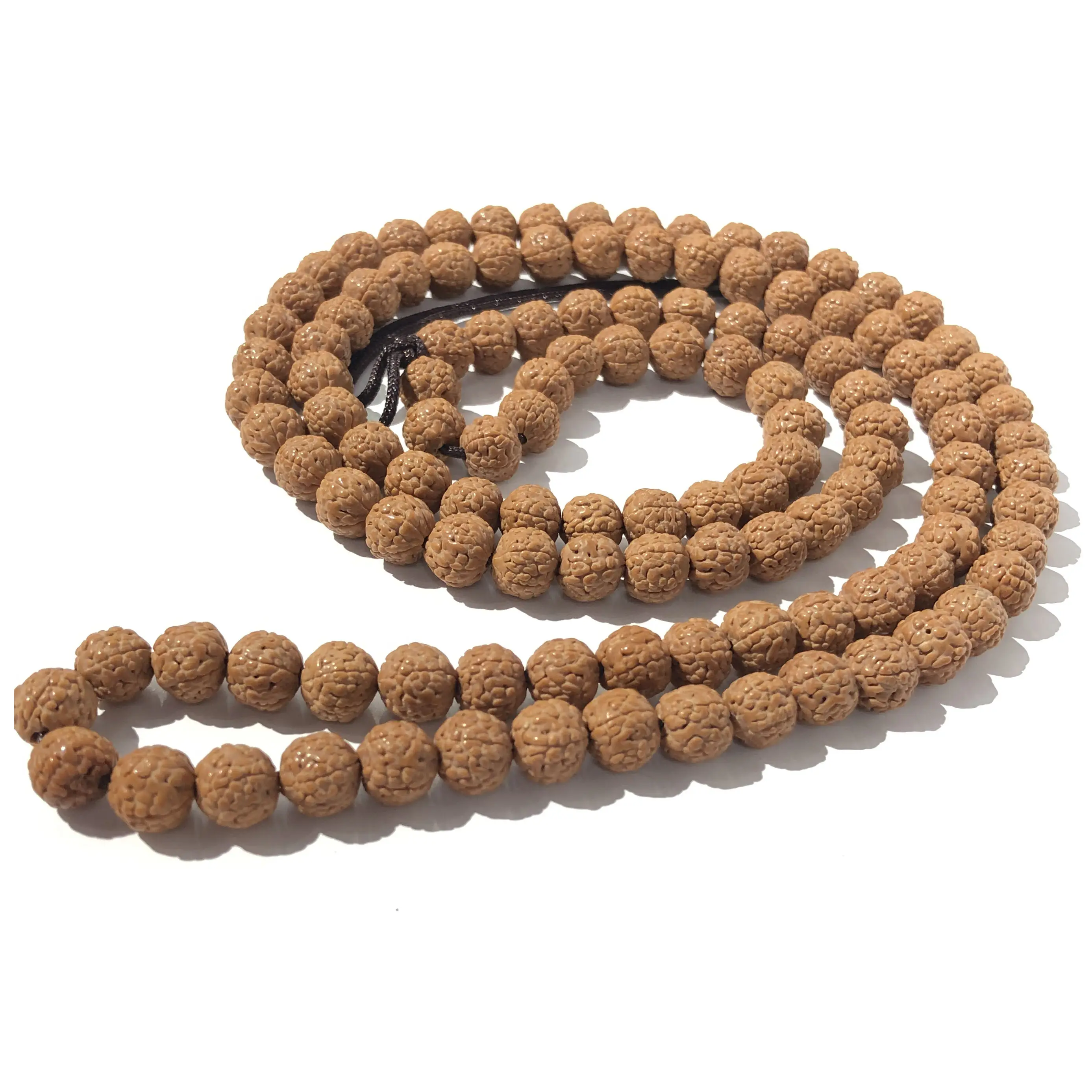 الصين إنتاج كبير Rudraksha ek Mukhi بتلات فضفاض الخرز بواسطة سلسلة سوار الصلاة بودي الخرز مخصص Rudraksha مالا 108 الخرز