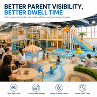 Équipement de terrain de jeu intérieur pour enfants : Piste de jeu, piscine à balles, toboggan bas, sièges rembourrés, pont pour petit centre de jeux
