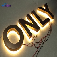 Transformateur AC étanche IP65, enseigne rétroéclairée en acier inoxydable multicolores LED 3D personnalisée, compatible Homekit, télécommande, bâtiments, magasins
