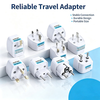 Adaptor Colokan Listrik Global 10A 250V, Konverter Soket Ekstensi Multi Negara Mini Portabel untuk Perjalanan Bisnis dan Studi