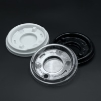 Conception rotative avec trou de paille de 107mm de diamètre sans fuite de couvercles en plastique jetables pour le montage de tasses à emporter