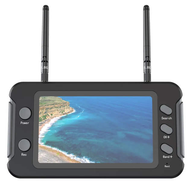 4.3 Inch IPS LCD Panel Display 5.8G FPV Monitor DVR 40CH 16:9 NTSC/PAL Auto Search Recording 800x480 Resolution for RC FPV