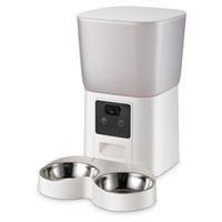 Comedero Inteligente para Mascotas de Acero Inoxidable con Cámara HD WiFi a Batería, Alimentación Programada y Diseño Desmontable para Perros y Gatos
