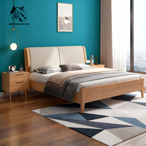 Fabricante chino, precio económico, personalizable, MOQ bajo, nuevo estilo, ecológico, nuevo diseño, muebles para el hogar, cama tapizada de madera maciza - Product Image 2