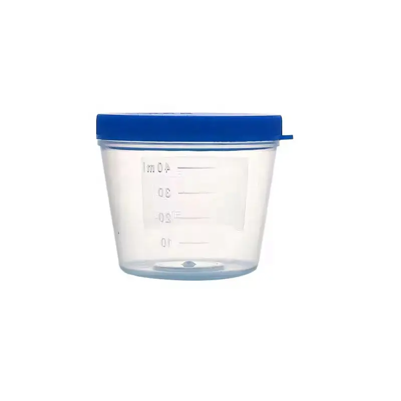 cheap price plastic container cup 40ml urine cup with snap cover