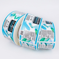 Rouleau d'autocollants en vinyle imperméable personnalisé, papier autocollant brillant, étiquette de logo recyclable, étiquette d'emballage, étiquette de marque