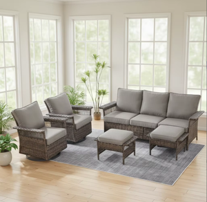 Ensemble <span class=keywords><strong>de</strong></span> conversation <span class=keywords><strong>de</strong></span> <span class=keywords><strong>jardin</strong></span> en rotin PE, canapé 3 places et <span class=keywords><strong>2</strong></span> repose-pieds, mobilier <span class=keywords><strong>de</strong></span> <span class=keywords><strong>jardin</strong></span> en osier imperméable pour cour et véranda - Product Image 3