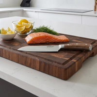 Couteau de cuisine en acier inoxydable allemand 1.4116, style japonais, couteau Santoku de 6 pouces avec manche en bois d'olivier, couteau Santoku japonais