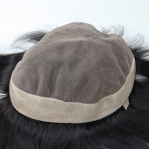 Protesi Capillare MONO Economica per Uomini, <span class=keywords><strong>Capelli</strong></span> Vergini Realistici di Colore Nero - Product Image 2