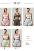 Setelan Yoga 2 Potong Cepat Kering Slim-Fit Polos Anti Kusut Bahan Polyester/Nylon Pakaian Olahraga Lari Fitness Pengangkat Pinggul