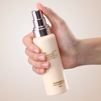 Vente en gros de flacons cosmétiques en plastique rose de 75, 100 et 150 ml avec pompe à crème, flacon à huile PET, emballage pour soins de la peau