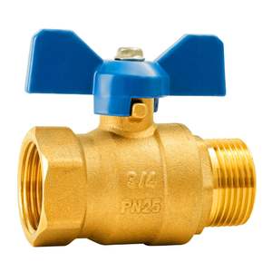 Válvula de Bola Totalmente de Cobre para Rosca Interna/Externa, Gran Flujo, DN25, Calentador de Agua, Grifo de 4/6 Puntos para Tubería de Agua - Product Image 1