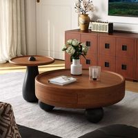 Ensemble de tables basses portables en bois massif, style moderne et luxueux, design italien et français, écologique, pour petit salon