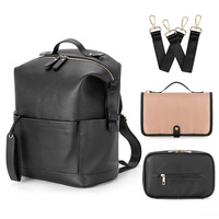Sac à langer multifonctionnel imperméable Fuliya personnalisé, grande capacité, sac à dos pour maman avec poches isothermes pour biberons