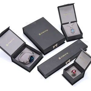 Embalagem personalizada da caixa de joias do papel vermelho da extremidade alta, caixa de presente para jóias