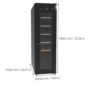Enfriador de Vino Eléctrico Compacto de <span class=keywords><strong>12</strong></span> <span class=keywords><strong>Botellas</strong></span>, Alto de 830 mm (32.68 Pulgadas), para Vino Tinto y Blanco, con Estantes de Madera de Haya, Independiente y Ecológico - Product Image 2