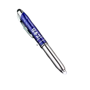 Stylo d'écriture personnalisé grec sororité 3-en-1 lumière LED stylet de précision captif avec stylo multifonction à écran tactile