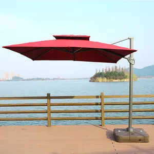 Grande tamanho exterior pendurado ao ar livre sol jardim praia guarda-chuva parasol pátio guarda-chuvas com luz led