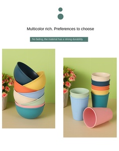 Vajilla al por Mayor, Juego de Platos de Paja de Trigo, Ecológicos, Vajilla Completa, Tazas, Tazones, Accesorios de Cocina - Product Image 3