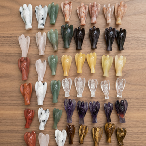 Figurine d'ange sculptée à la main en œil de tigre, pierre précieuse naturelle, pierre de guérison, décoration d'intérieur - Product Image 5