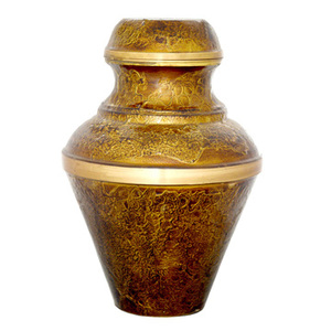 Hand Made Customized Solid Brass Embossed Enameled Urns Funeral Supplies Adult Brass Cremation Urns Customized Logo - Product Image 1